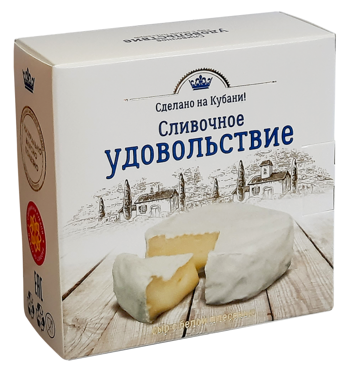 картинка Сыр с белой плесенью "Сливочное удовольствие" мдж 60% 100 гр.