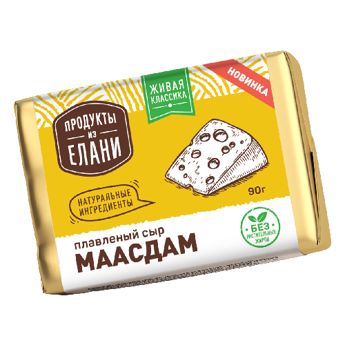картинка Плавленый сыр Маасдам 50%, 90г (Семикаракорский СК, ТМ Продукты из Елани)