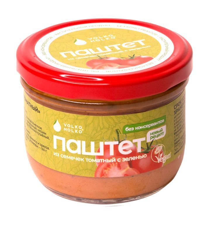 картинка Закуска "Паштет из семечек томатный" VOLKOMOLOKO 0,200г